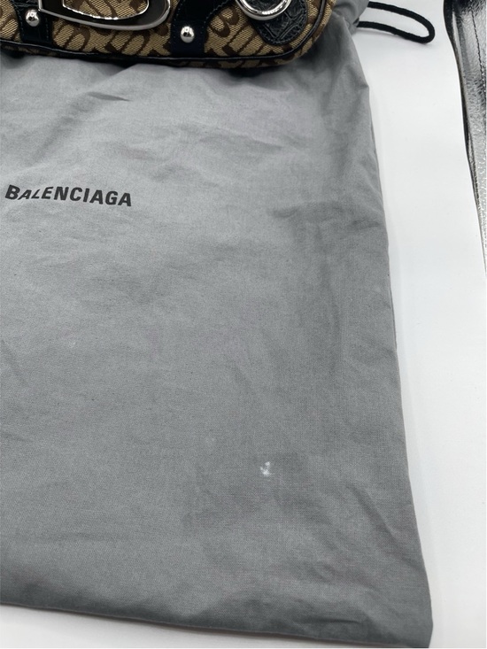 BALENCIAGA Essex Monogram Leather Small Shoulder Bag - Picture 14 of 14